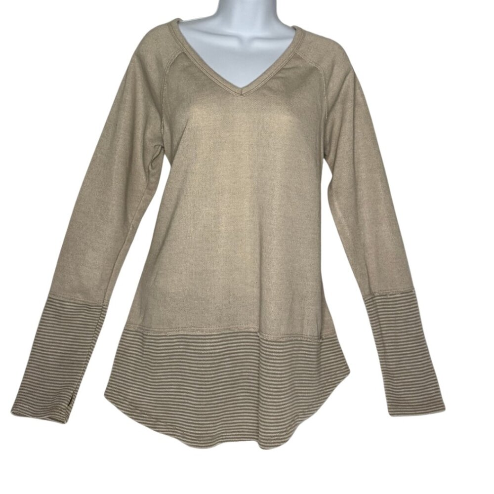 mts Oversized French Terry V-nectK Long Sleeve Layered Look Top Comfy: Sz 8